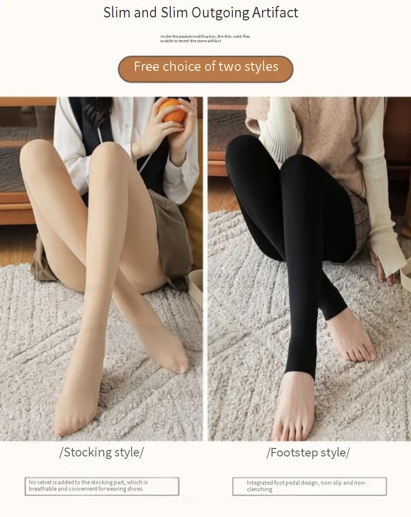 Damensocken Plus Samt Verdickte Haut Transparente Leggings Schwarze Strümpfe Stewardess Grau Nude Flesh Transparente Einteilige Hose_voghion.com