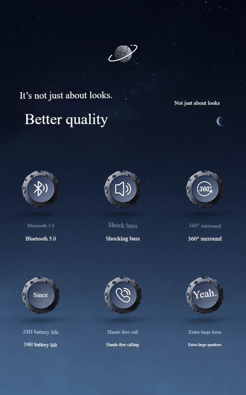 Astronot Bluetooth Hoparlör (Gelişmiş Bas Özellikli Mini Taşınabilir Hoparlör - Masaüstü/Ev Dekorasyonu İçin Yaratıcı Uzay Temalı Tasarım, İdeal Hediye)_voghion.com