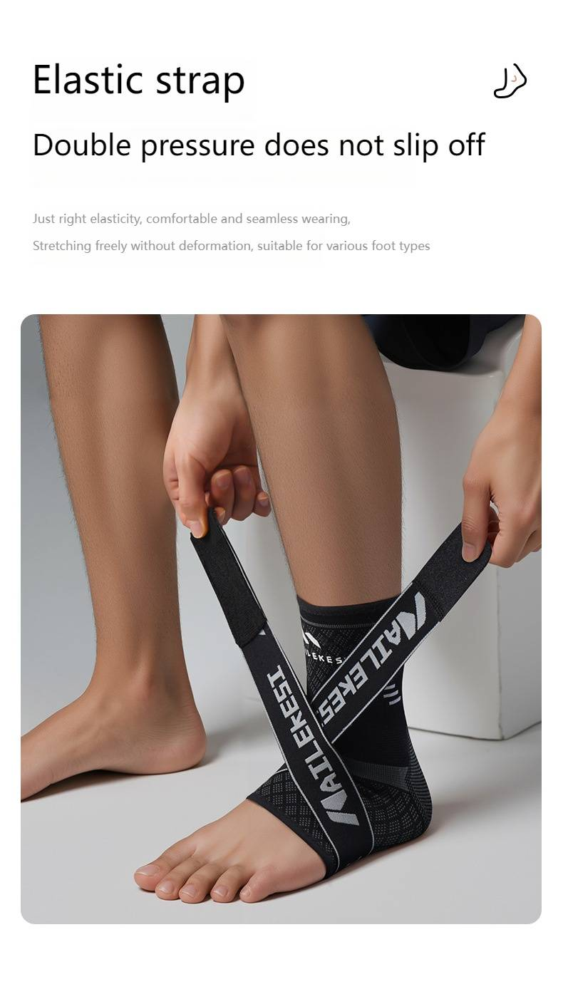 Professional Ankle Support Brace For Basketball Running Sports - Anti-Sprain Injury Protection Sleeve With Adjustable Straps_voghion.com