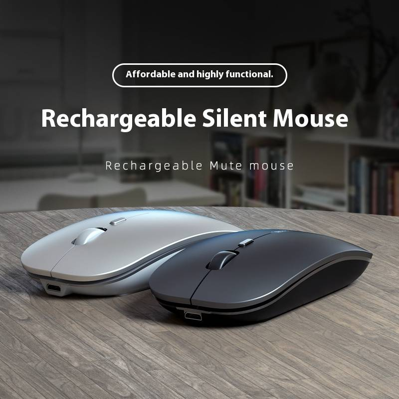 Wireless Bluetooth Mouse Rechargeable Silent Click Dual Mode For Laptop Tablet PC Office Gaming Ergonomic Design 1200/1600 DPI Adjustable_voghion.com