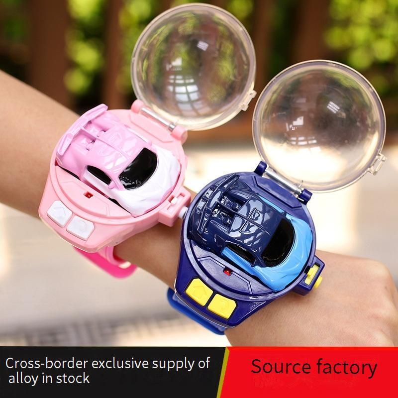 Infrared Light-Chasing Wall-Climbing RC Car With Watch Remote Control – Interactive Stunt Toy For Kids (Blue/Red, English Packaging)_voghion.com