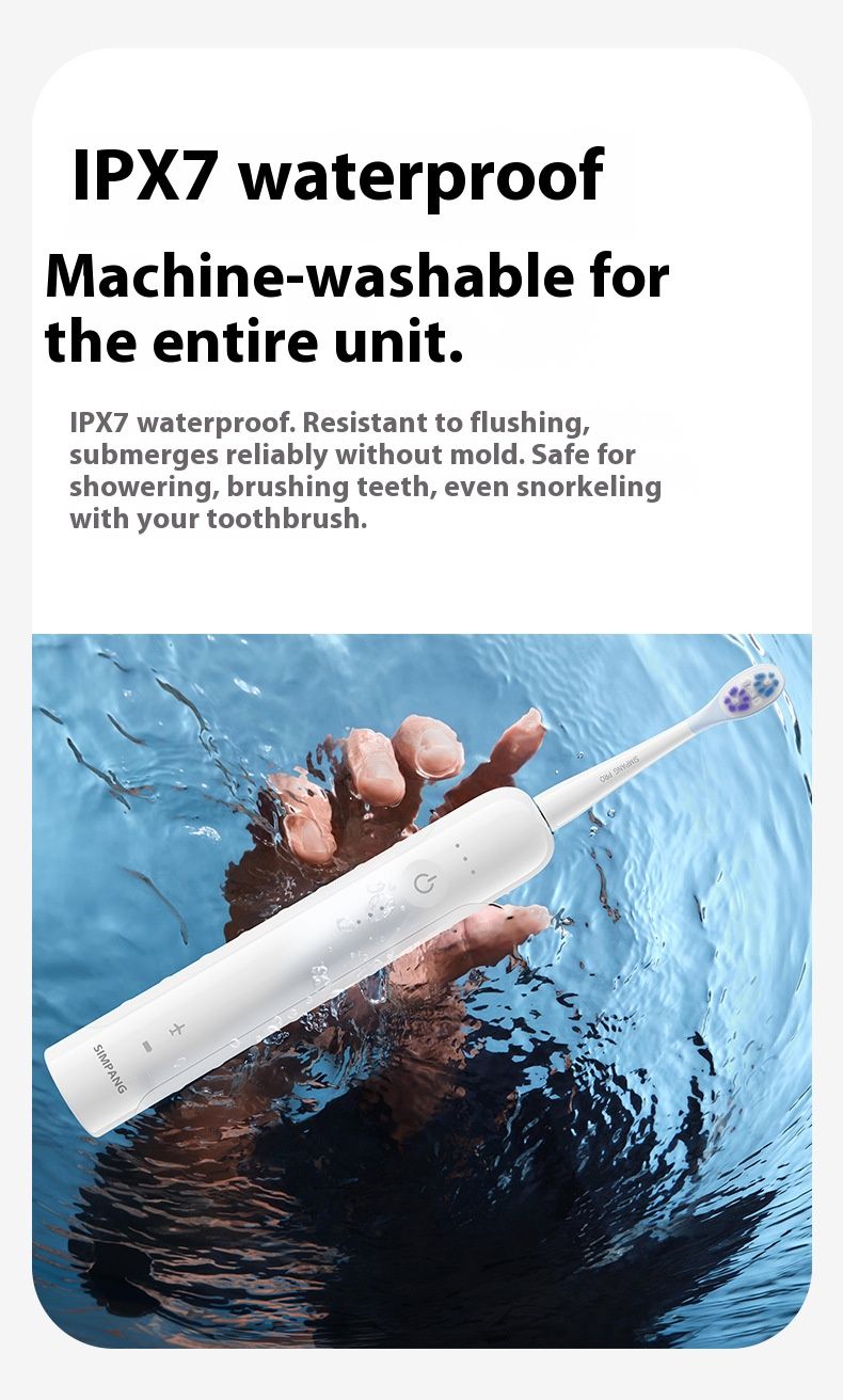 Spazzolino elettrico sonico – 5 modalità, 40.000 giri/min, impermeabile IPX7, igienizzante UV e setole morbide (bianco/blu/rosa, 3 testine incluse)_voghion.com