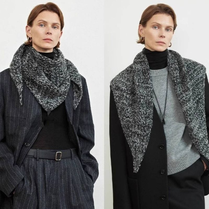 Nordic-Inspired Plaid Scarf Wrap – Soft Wool Blend Triangle Shawl (3 Stylish Colors, Extra-Long 175cm, Unisex Cold-Weather Essential)_voghion.com