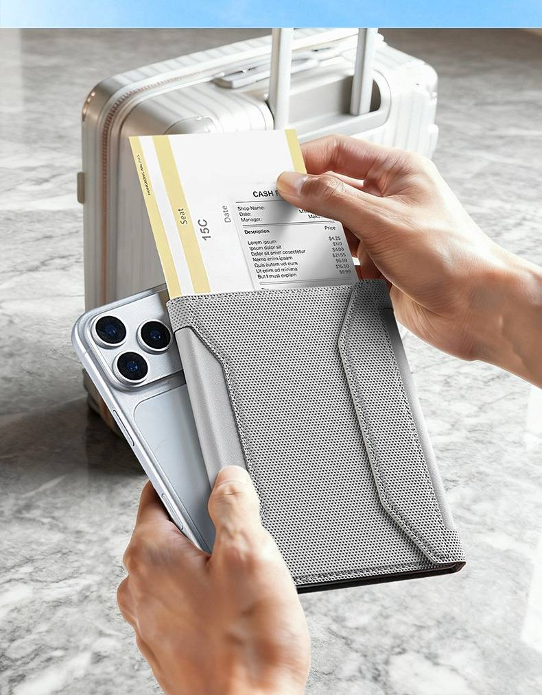 Premium RFID Blocking Passport Wallet – Slim Travel Organizer For Men & Women With Card Slots & Detachable Chain, Secure PU Leather Document Holder_voghion.com