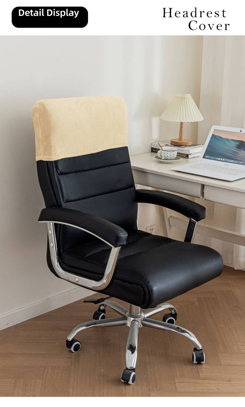 Stuhlrückenbezug aus Polyester – Atmungsaktiver und dehnbarer Kopfstützenschutz für Bürostühle, staubdichter Halbbezug für Chefsessel und Schreibtischstühle_voghion.com