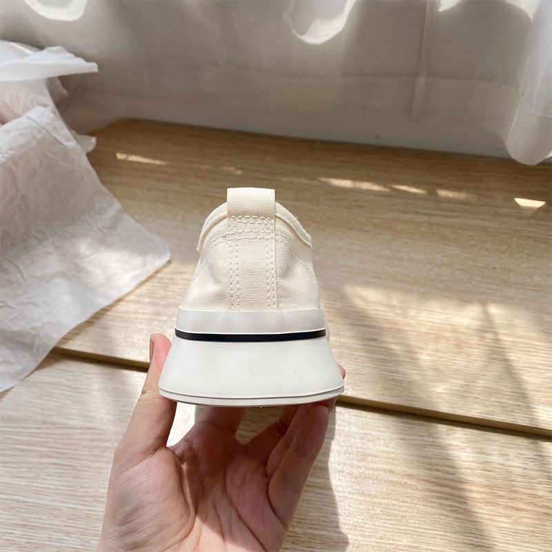 Mango Wide Big Toe Canvas For Women Summer New Breathable White Sneakers Flat Versatile Slip-On Women's Shoes_voghion.com