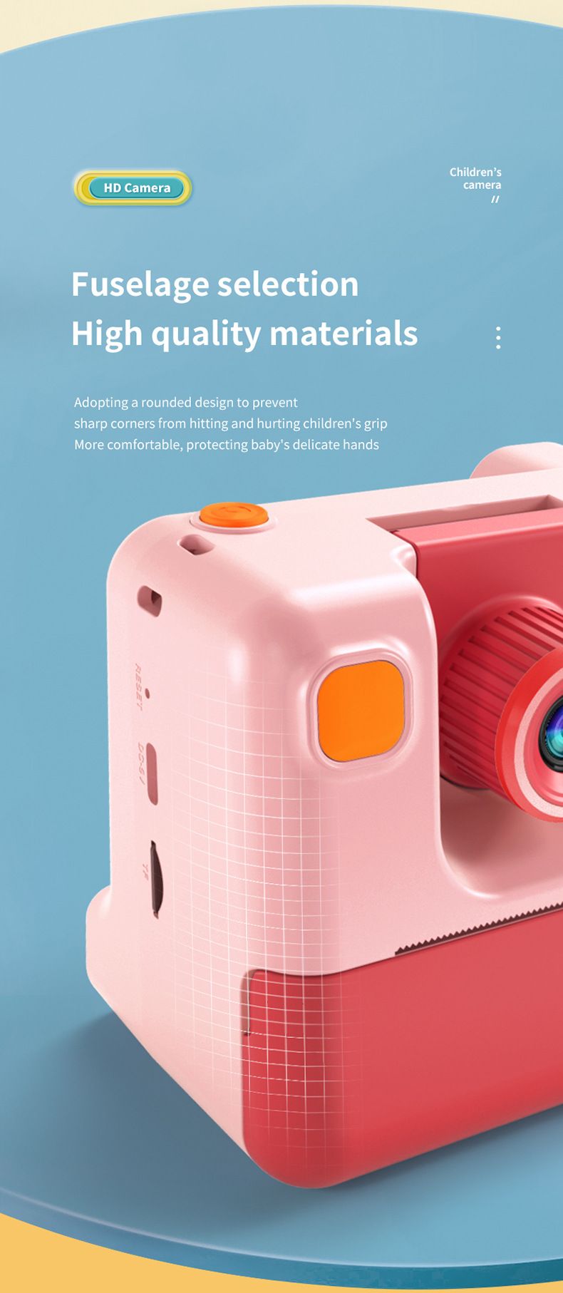 CP09 bērnu polaroīda kamera pārnēsājama termodrukas kamera Stilīga bērnu kamera_voghion.com