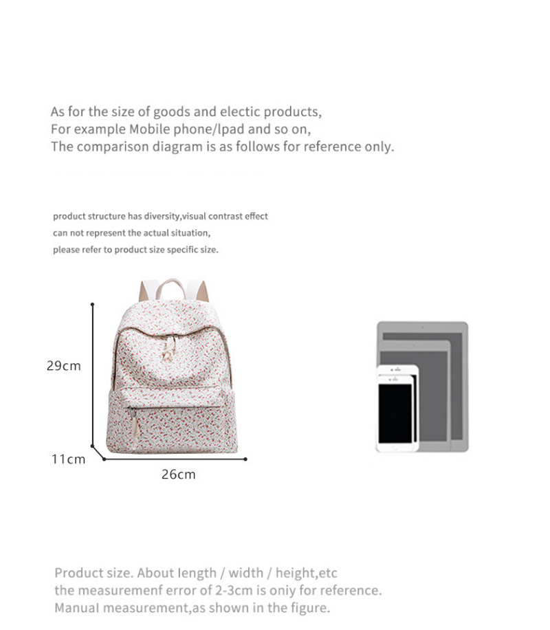 BM kleiner Blumenrucksack Canvas-Rucksack lässige Mode Damentasche_voghion.com