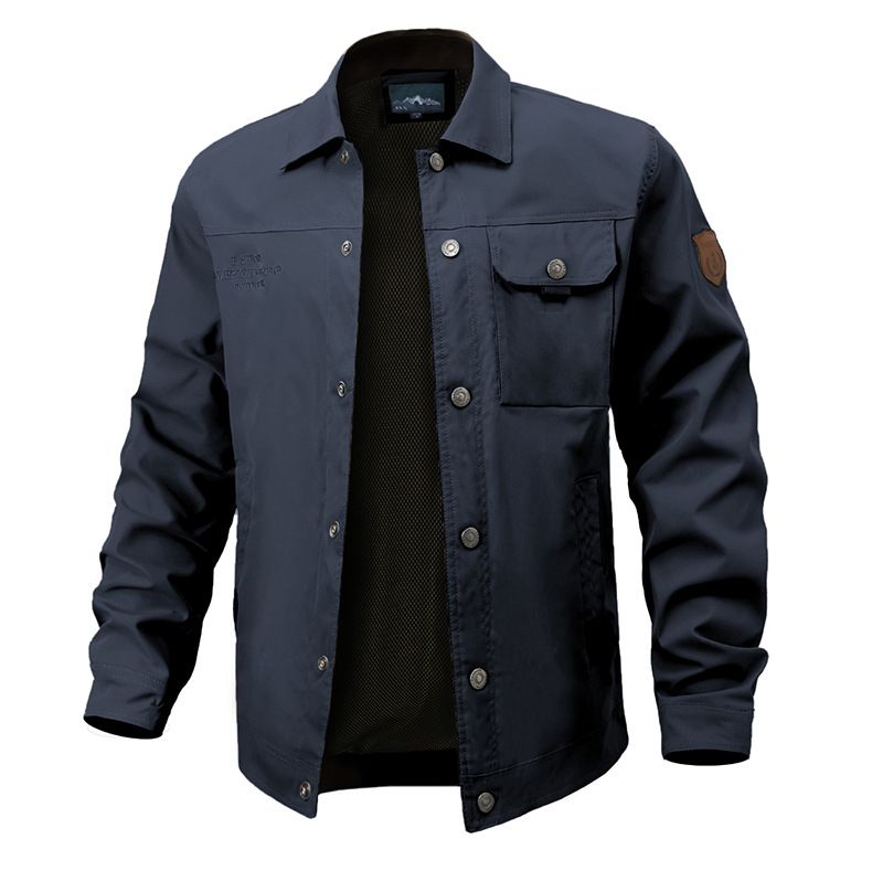 Men's Autumn Corduroy Jacket With Multiple Pockets, Slim Fit Casual Blazer For Daily Wear (Navy, Army Green, Khaki)_voghion.com