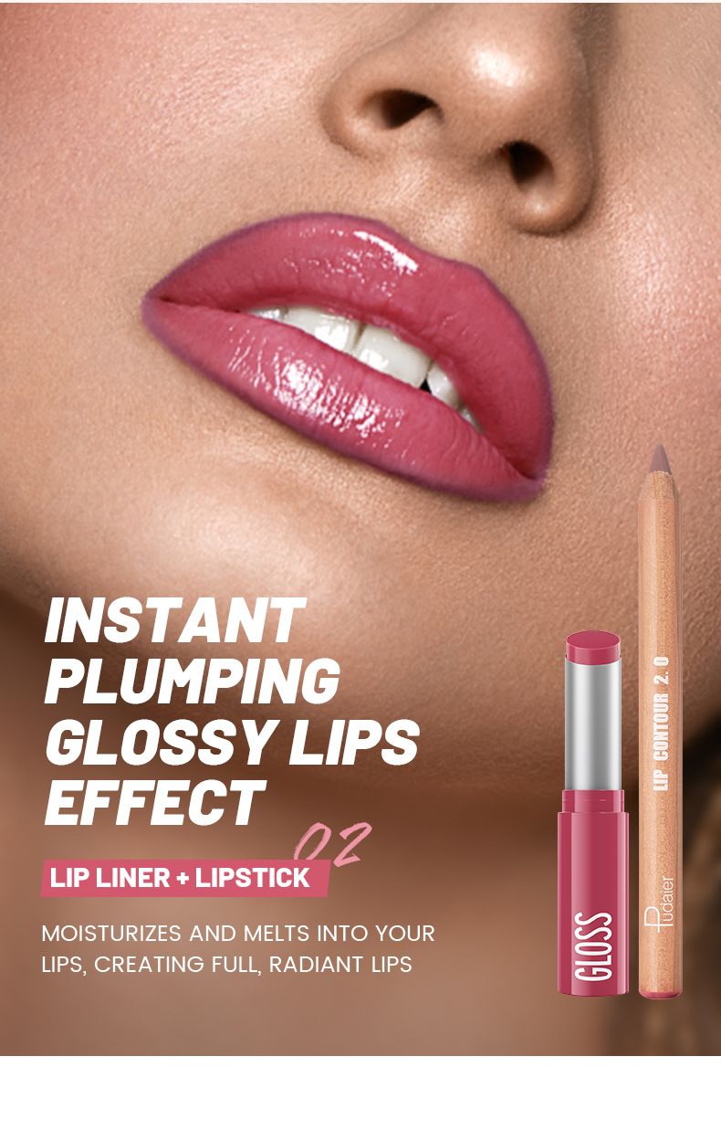 Explosive Lip Liner Lipstick Set Matte Gloss Lipstick Set Makeup_voghion.com