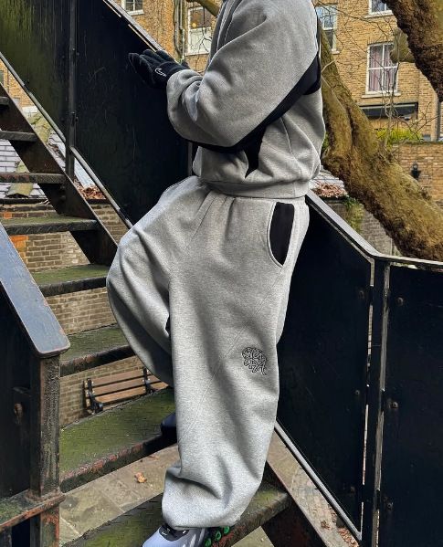 European And American Cross Border Retro All Match Loose Unisex High Street Hip Hop Splicing Embroidered Sweatpants Men's Pants Foreign Trade_voghion.com