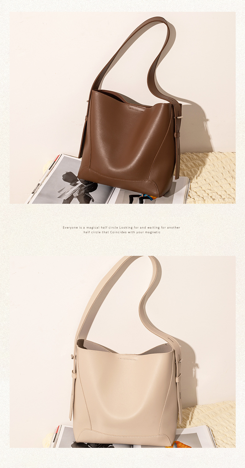 High-End-Beuteltasche im koreanischen Stil mit großer Kapazität, Eimertasche mit Nischendesign, Schultertasche mit großer Kapazität, einteiliges Dropshipping_voghion.com