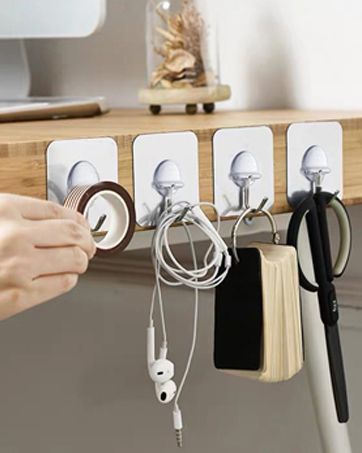 Heavy Duty Transparent Adhesive Hooks - Waterproof_voghion.com
