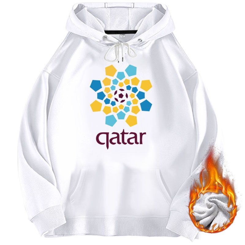 Felpa con cappuccio da calcio della Coppa del Mondo 2022 con etichetta di moda allentata autunnale e invernale in peluche_voghion.com