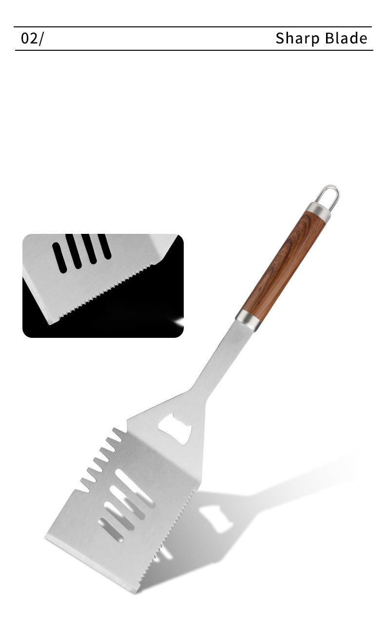 Edelstahl Aluminium Box Kombination Set Utensilien High-End Outdoor Camping BBQ Werkzeuge 24 Stück_voghion.com