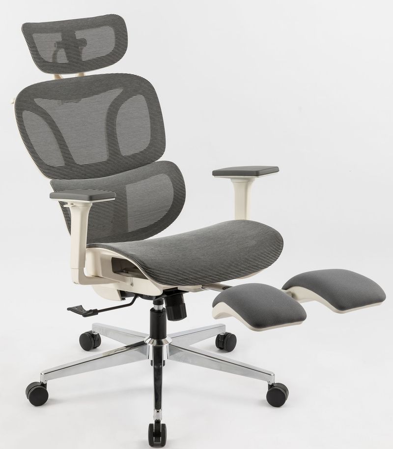 Ergonomic Office Chair With Footrest, High Back Computer Office Chair With Dynamic Lumbar Support, 2D Headrest, 4D Armrest, Sponge Seat, Mesh Home Office Desk Chair For Adults, Grey_voghion.com