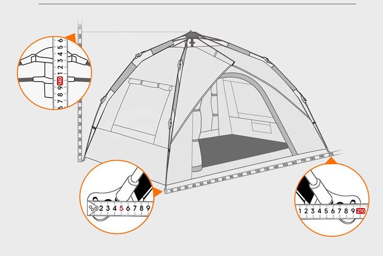 Outdoor Fully Automatic Sun Protection Windproof Quick Open Home Folding Waterproof Camping Picnic Tent For 3-4 People_voghion.com