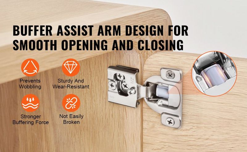 VEVOR Cabinet Door Hinges 40 Packs Partial Overlay Soft Close For Framed Type_voghion.com