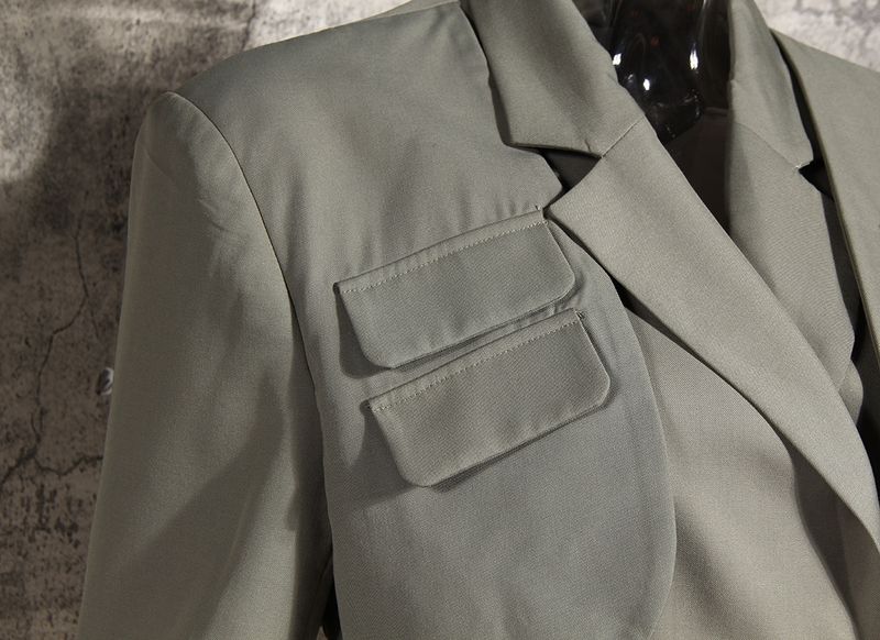 Giacca da donna in due pezzi, gonna asimmetrica, design con sensazione di esplosione di vita da strada_voghion.com