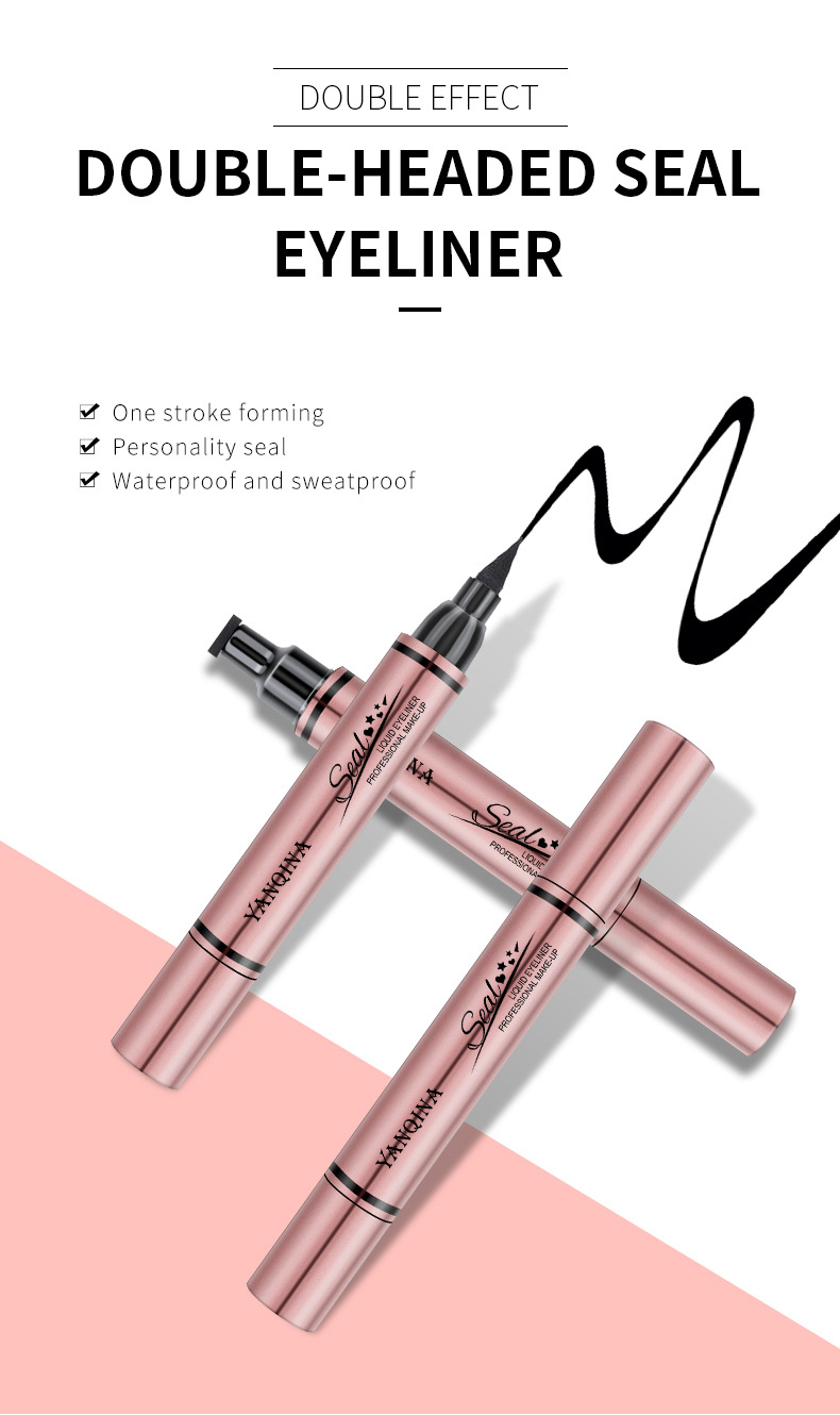 3 pçs cabeça dupla 2 in1 delineador líquido à prova dwaterproof água estrela coração asa formas tatuagem selo rápido para secar olho forro lápis ferramenta de maquiagem_voghion.com