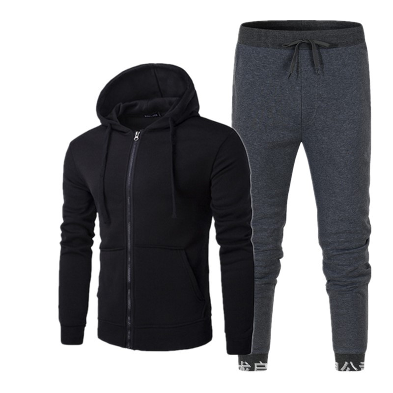 Pomlad Jesenski Style Zadrga s Kapuco Casual Prazen Pulover Moški in Ženski Pulover Set Plus Plišasti Plašč Moda_voghion.com