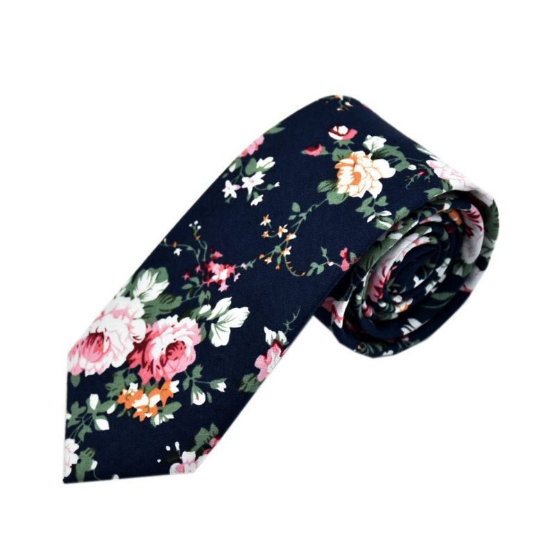 Men's Narrow Cotton Printed Tie European And Aerican Fashion Casual Necktie Groo Best Man Manufacturer Personalized_voghion.com