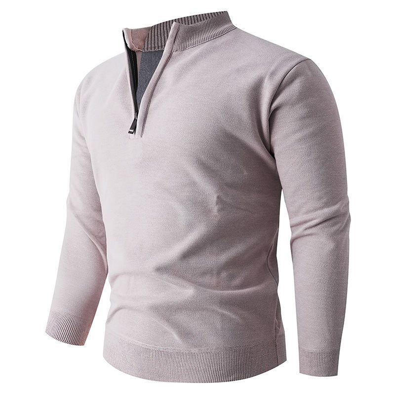 Men’s Half-Zip Knit Sweater – Slim Fit Thermal Pullover With Mock Neck (Minimalist Layering Essential)_voghion.com
