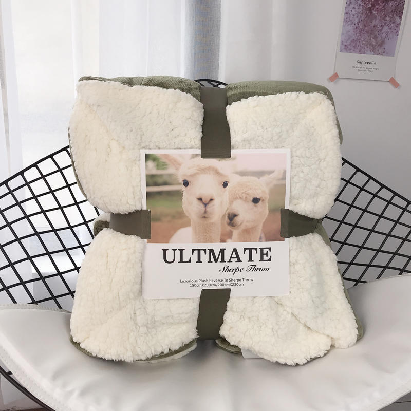 European and American trendy brand ins lamb plush blanket, crystal plush cover blanket, double layer blanket, coral plush four season blanket_voghion.com