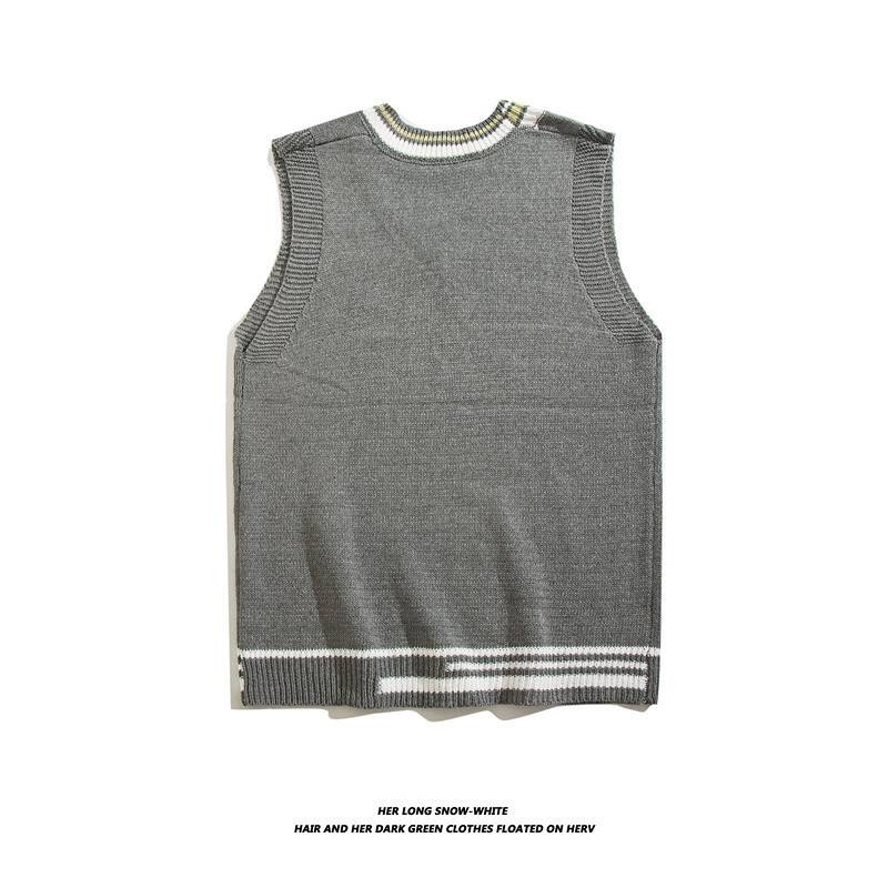 Herrenbekleidung Pullover Weste lose Student trendige All-Match ärmellose Pullover Pullover Weste_voghion.com