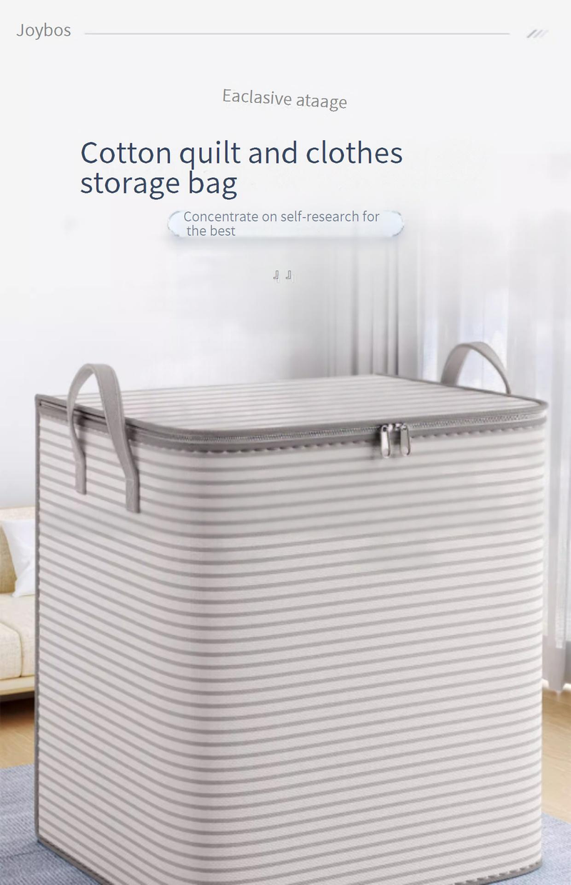 Bolsa para guardar ropa, edredón, polvo, a rayas, doble asa, gran capacidad, para mudanzas, embalaje y acabado de ropa._voghion.com