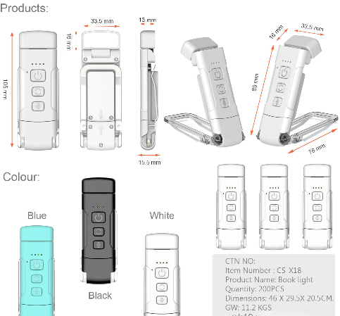 Svjetlo za knjige Novo svjetlo za držanje knjiga Svjetlo za oznake USB punjenje Prijenosno svjetlo za držanje Stolna lampa Zaštita za oči Mini LED svjetlo za knjige s karticama_voghion.com