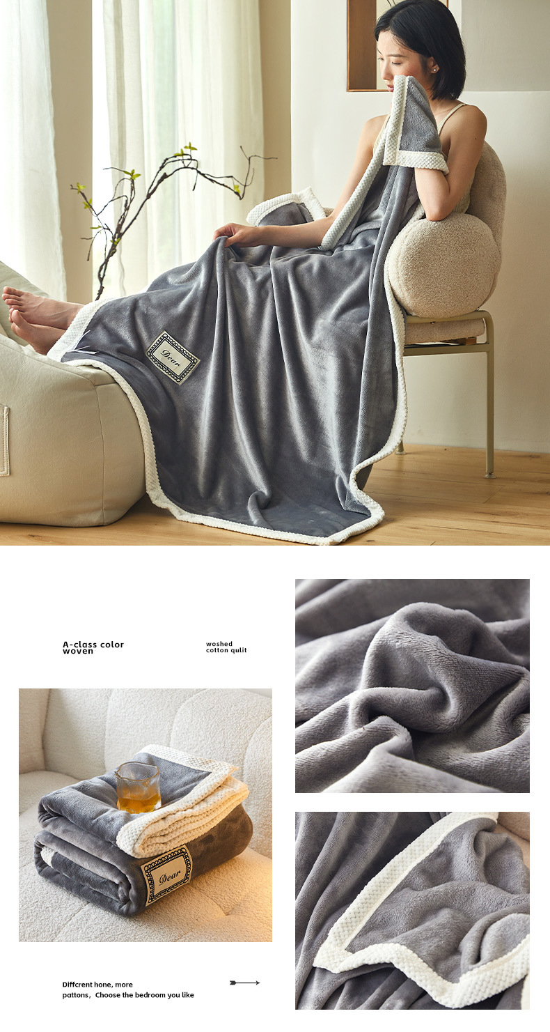 Coperta in flanella pesante di alta qualità - Coperta in pile di latte ultra morbida e calda, con un'elevata densità di GSM, per letto e divano (150x200 cm, tinta unita)_voghion.com