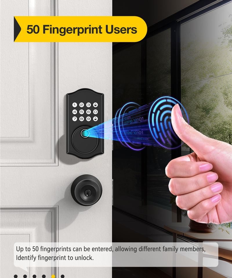 Deadbolt Lock Bedroom Door Fingerprint Password Wooden Door Office Door Fingerprint Password Lock_voghion.com