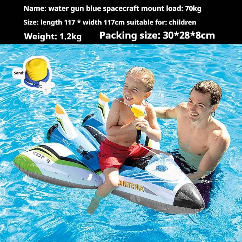 Inflatable Air Cushion Floating Raft Reclining Chair Bed On Water Boat Adult And Children Water Gun Aircraft Crocodile_voghion.com
