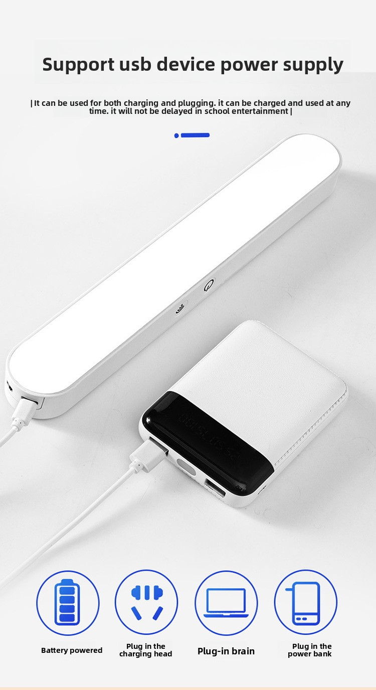 Lampada da scrivania a LED magnetica - Lampada da studio ricaricabile da 32 cm/42 cm, per proteggere gli occhi, con controllo touch, 3 modalità colore e timer, dimmerabile per dormitorio e comodino_voghion.com