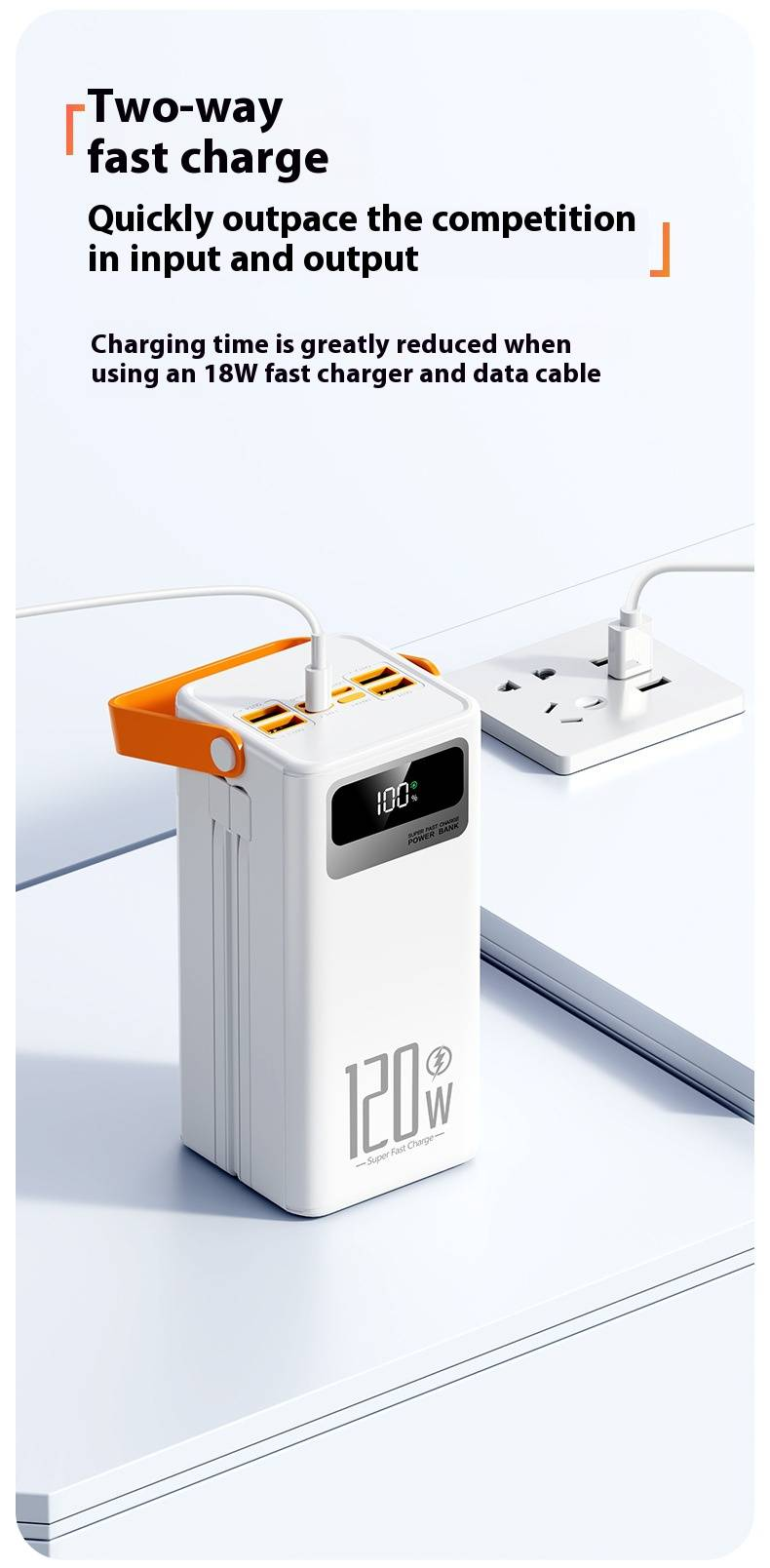 50000mAh Portable Charger With 22.5W Fast Charging, High-Capacity Power Bank For Outdoor Camping, Travel, And Emergency Use_voghion.com