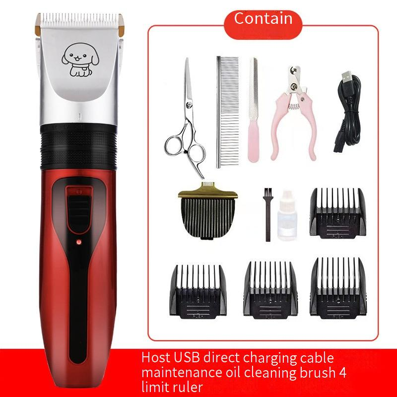 Professional Cordless Pet Grooming Clipper With Ceramic Blade - Quiet & Safe Trimmer For Dogs & Cats - Multiple Attachments For Full Grooming Kit_voghion.com