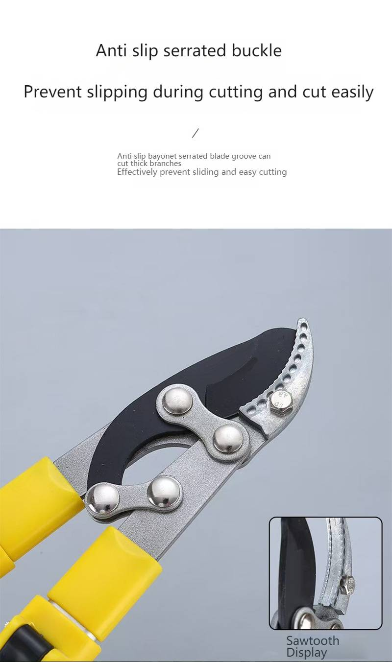 Heavy Duty Bypass Lopper With Shark Tooth Blade - Professional Branch Cutter For Gardening, Tree Trimming, And Landscaping (48x19x3cm)_voghion.com