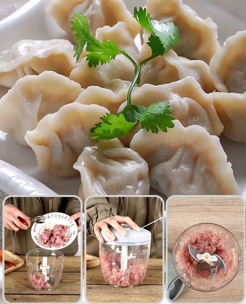 Multi-functional Kitchen Vegetable Cutter, Baby Food Processor, Meat Grinder, Manual Garlic Press, Household Garlic Puller_voghion.com