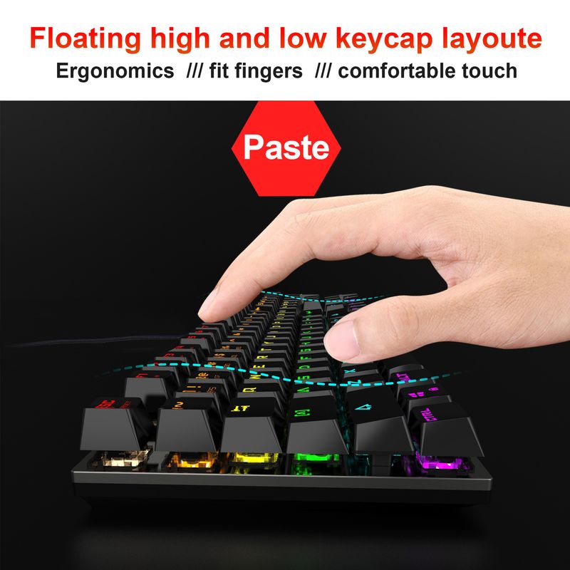 Arabic Language Mechanical 104 Keys Blue Switch 20+ Lighting Colorful Keyboard_voghion.com