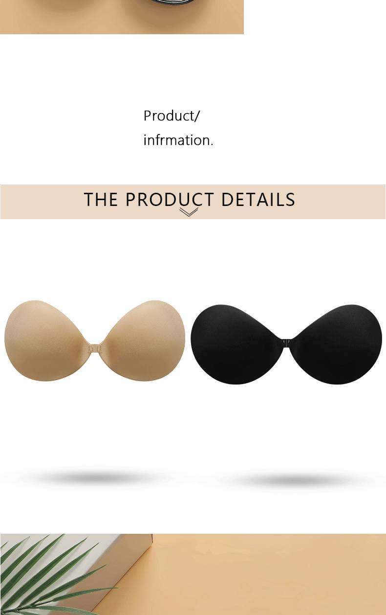 push-up round cup bra, thin, traceless breathable front buckle invisible bra, strapless underwear _voghion.com