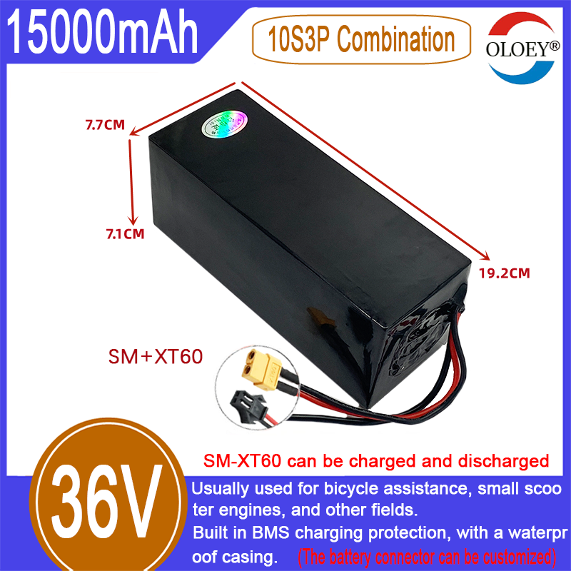 36V lithium-ion battery pack, 10S3P combination, 15000mAh, built-in BMS charging protection, explosion-proof, waterproof_voghion.com