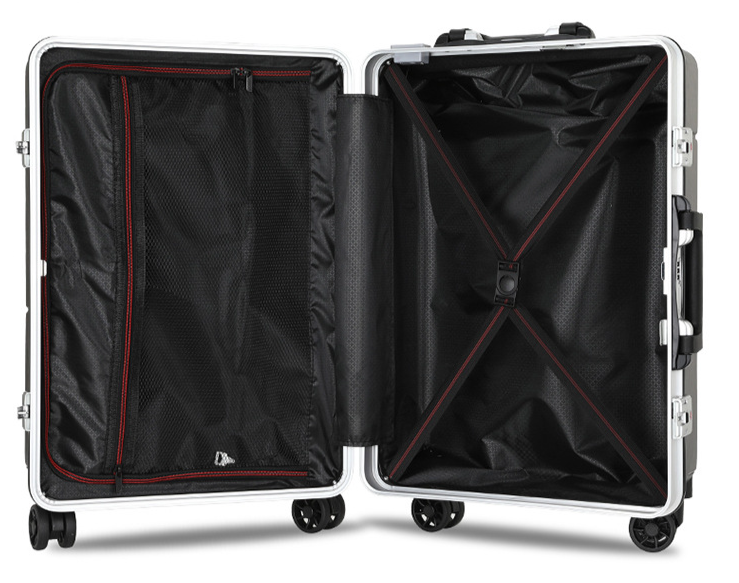 Aluminum-framed Luggage Men's And Women's Suitcases Carousel Wheel Combination Case Large Capacity Boarding Case For Students_voghion.com