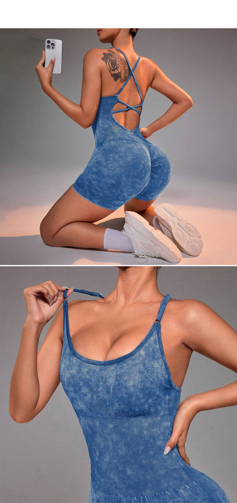 Damenbekleidung Nahtloser einteiliger Yoga-Anzug Schöner Rücken Einteiliger Pfirsichhüft-Sport-Elastischer hoher Taillen-Hüftlifting-Fitness-Kleidung für Frauen_voghion.com