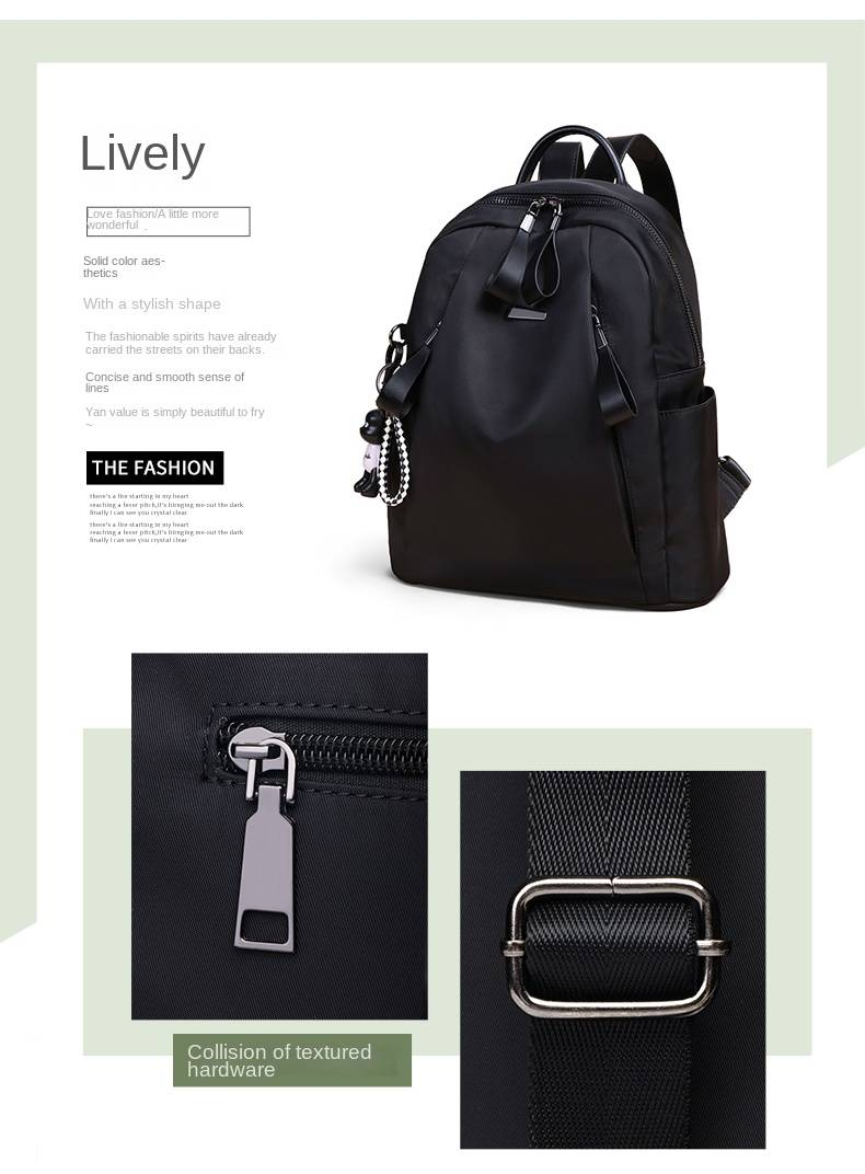 VINEY Backpack 2025 Summer New Large Capacity Oxford Cloth Backpack Women's Bag Ins Fashion Schoolbag_voghion.com