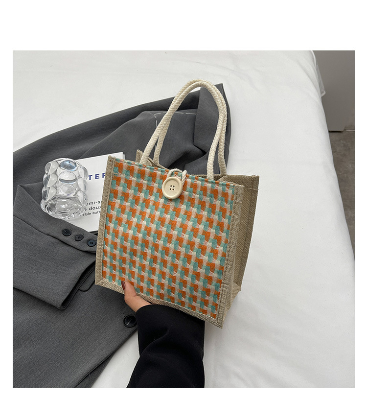 Borsa a mano in lino da donna, borsa regalo in lino da donna, piccola borsa a tracolla in iuta intrecciata_voghion.com