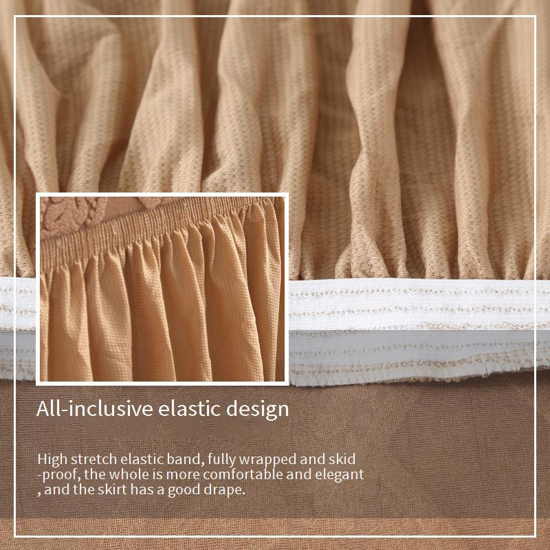 Copridivano universale Four Seasons con gonna in rattan ispessita, copridivano universale elastico antiscivolo per tre persone, copertura completa_voghion.com