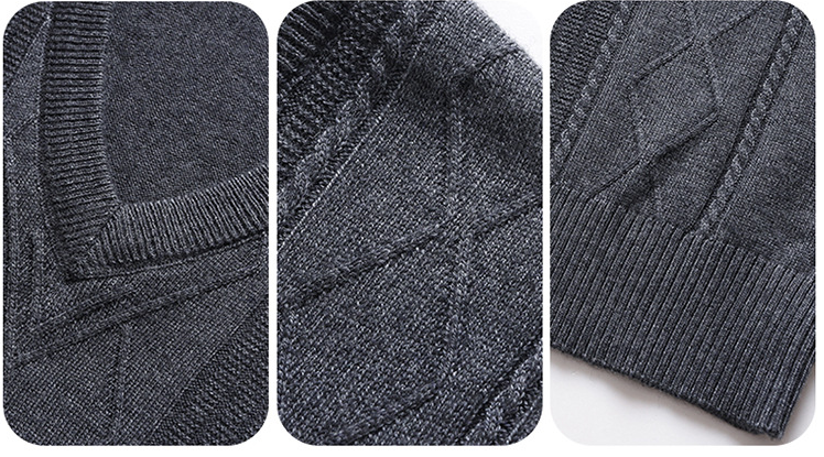 Herrenbekleidung für Männer mittleren Alters und ältere Menschen, ärmellose Weste mit V-Ausschnitt, Wollpullover, Jacquard-Sweatshirt mit herzförmigem Kragen, Strickpullover, Weste 8816_voghion.com
