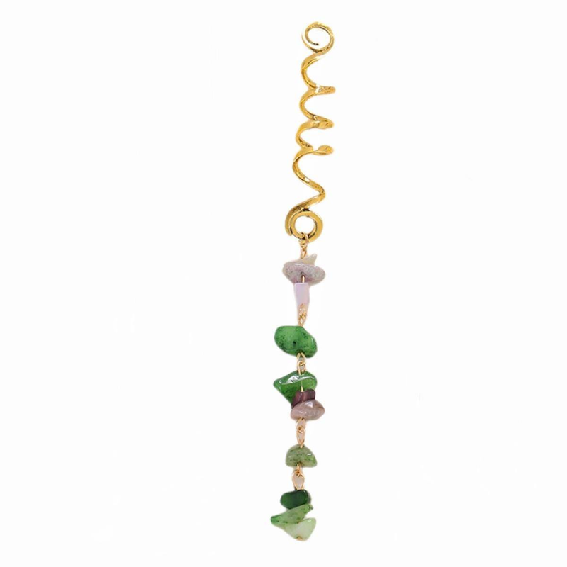 Irish Ethnic Style Braided Hair Accessories With Wrapped Colorful Dreadlocks And Natural Colored Stones_voghion.com
