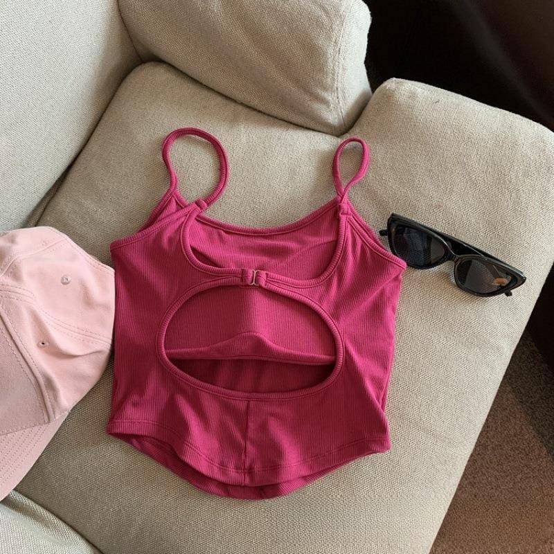 Rückenfreies Bralette mit Schnürung für Damen – Sexy Camisole-Top mit Riemchen und integriertem BH (4 Farben, dehnbare Baumwolle, vielseitig kombinierbar)_voghion.com